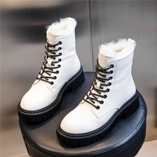 Genuine Wool Winter Boots Fall Season Leather High Heel