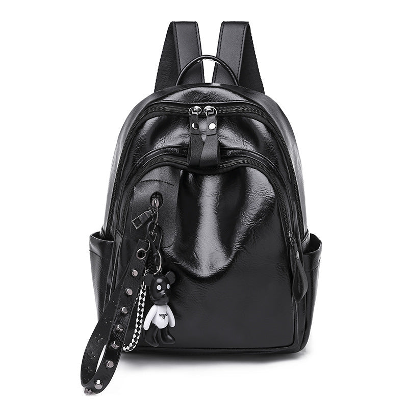 Simple And Versatile Soft Leather Backpack For Women