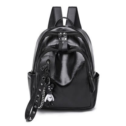 Simple And Versatile Soft Leather Backpack For Women