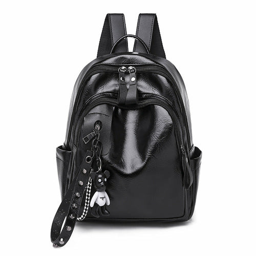 Simple And Versatile Soft Leather Backpack For Women