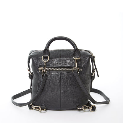 SUSU The Ashley Black Leather Backpack Purse
