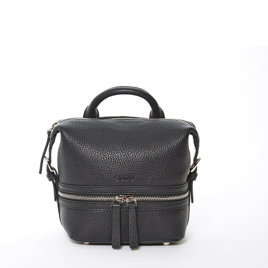 SUSU The Ashley Black Leather Backpack Purse