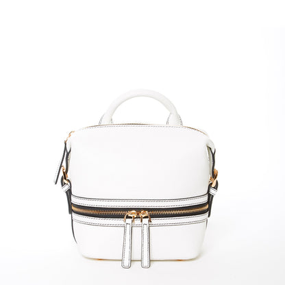 SUSU The Ashley White Leather Backpack Purse