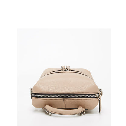SUSU The Ashley Leather Backpack Purse Beige