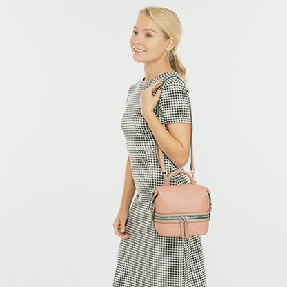 SUSU The Ashley Pink Leather Backpack Purse