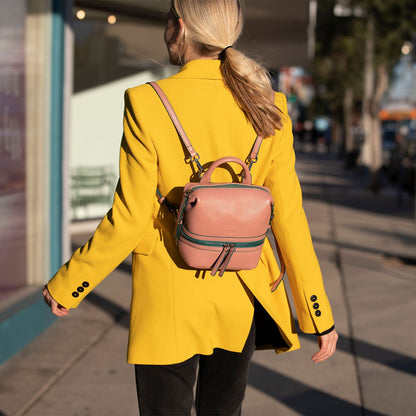 SUSU The Ashley Pink Leather Backpack Purse