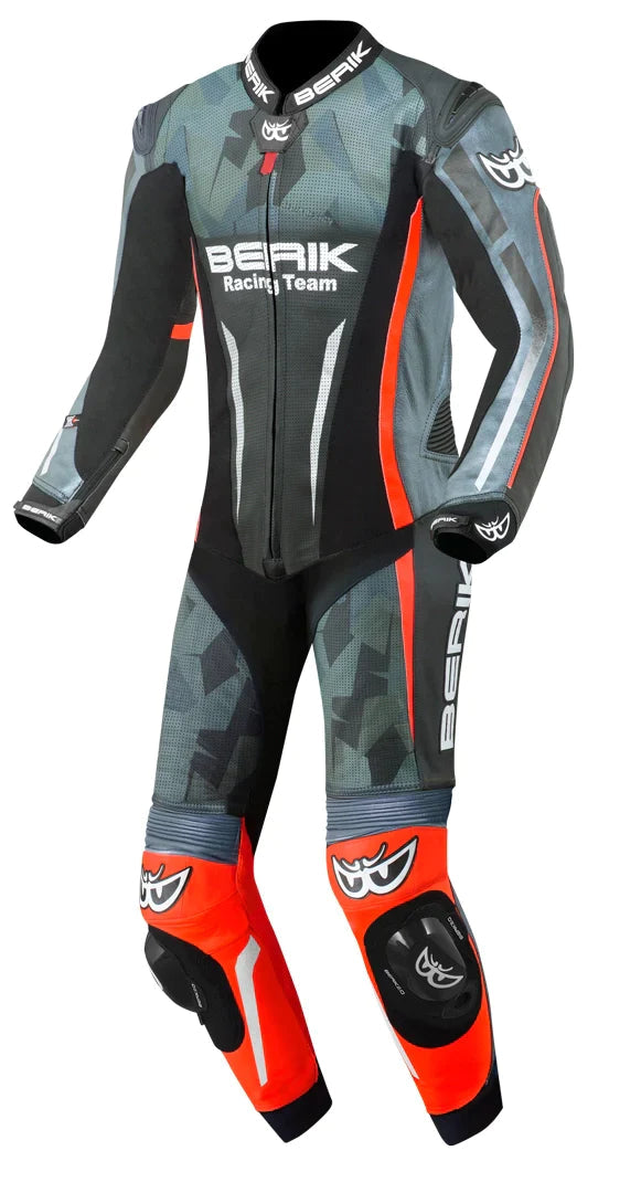 Berik Camo Track Perforated One Piece Leather Motorcycle Suit