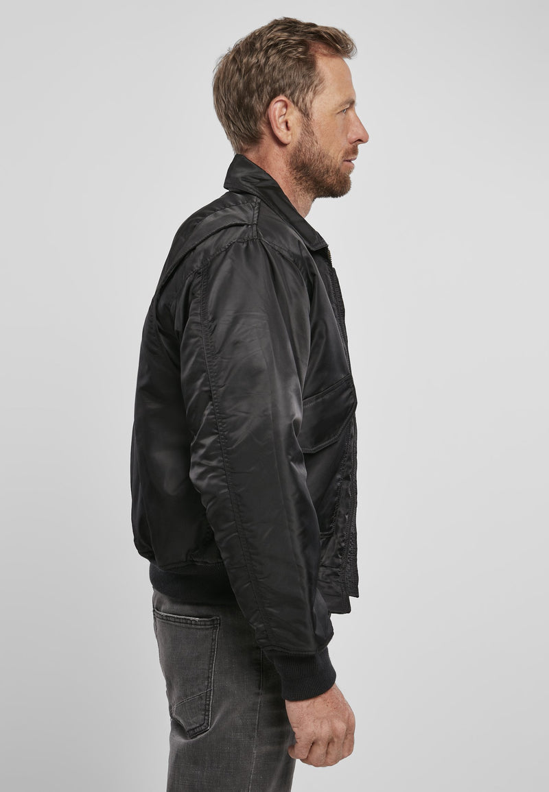 CWU Black Polyester Mens Leather Jacket