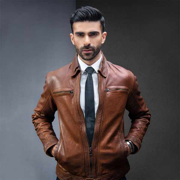 Brown Premium Mukmal Official Sheepskin Mens Leather Jacket