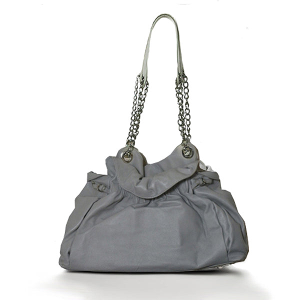 Bravo Handbags FG00691GRY Jessica Italian Leather Bag, Gray