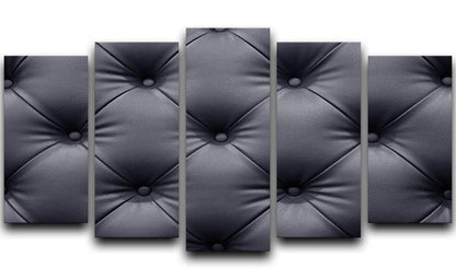 Black leather sofa texture 5 Split Panel Canvas