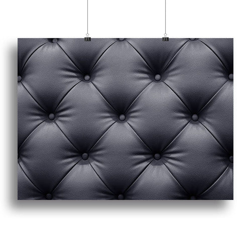 Black leather sofa texture Canvas Print or Poster