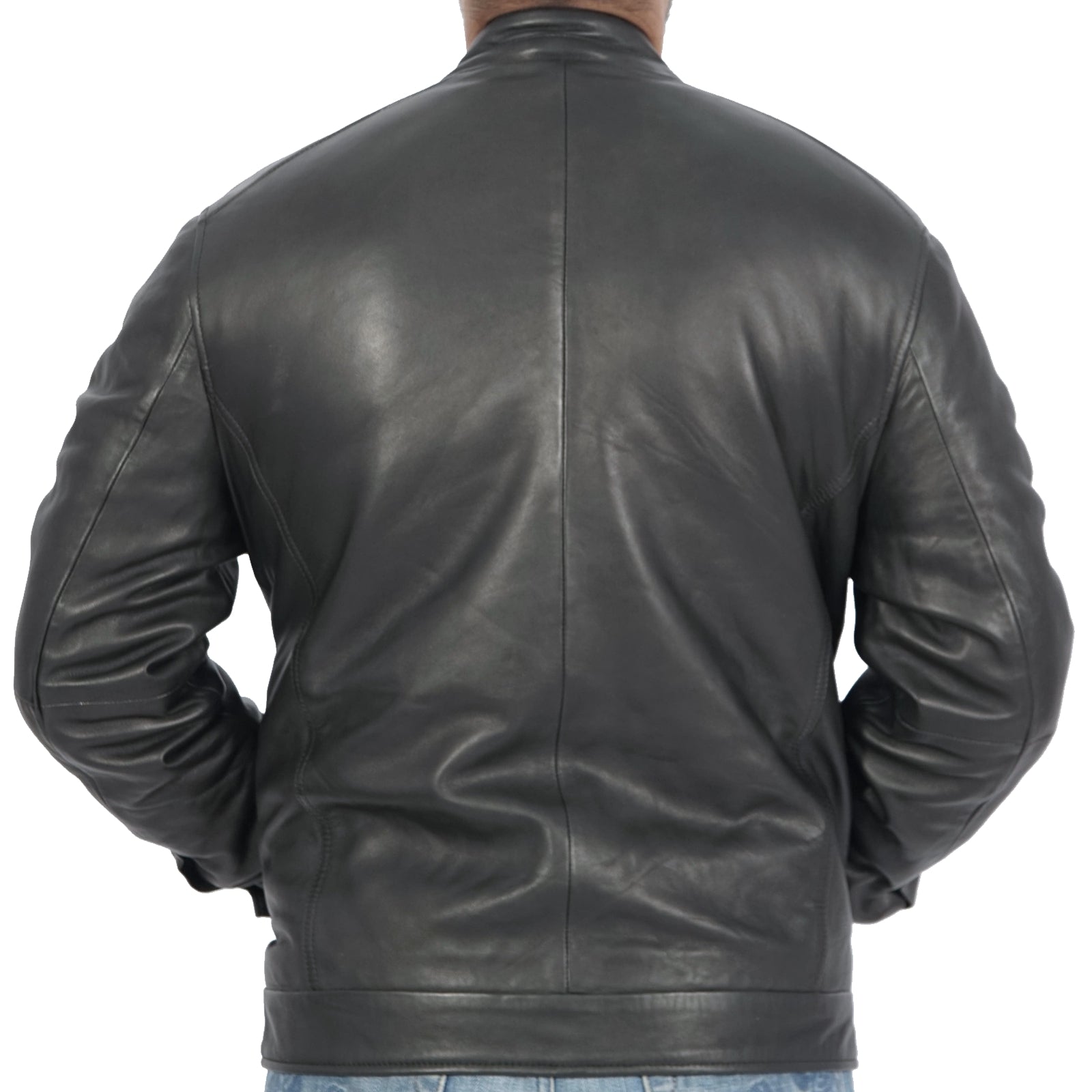 Boston Harbour Bruce Mens Black Genuine Leather Motorcycle Jacket