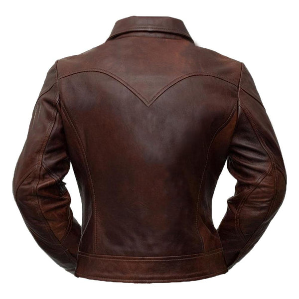 Buraq Women's Classic Lambskin Leather Long Jacket