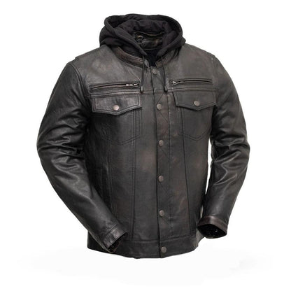 Combo Mens Sheepskin Leather Motorcycle Jacket 