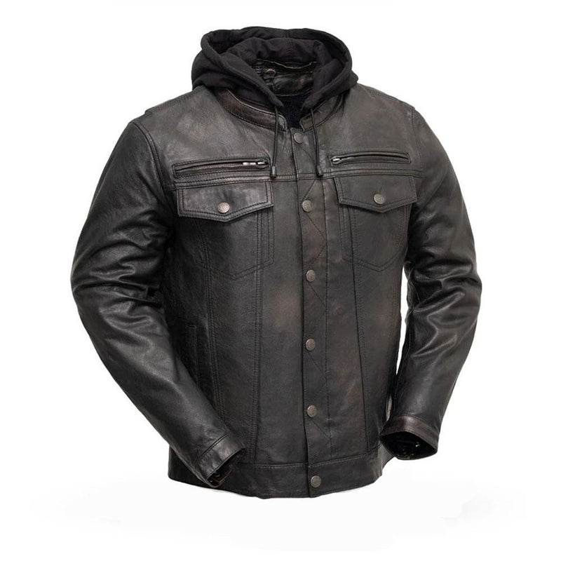 Combo Mens Sheepskin Leather Motorcycle Jacket 