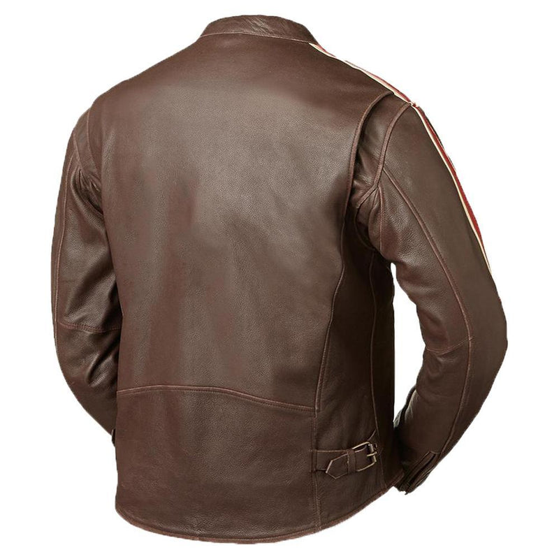 Crazy Range Mens Brown Real Leather Motorcycle Jacket