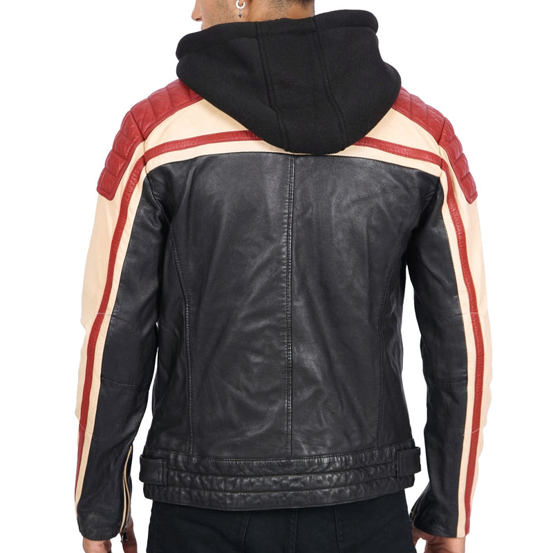 Top Damian Multi Colour Mens Biker Nappa Leather Jacket