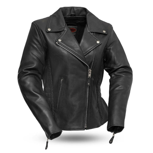 Lexy Women's Black Genuine Cowhide Leather Motorcycle Jacket