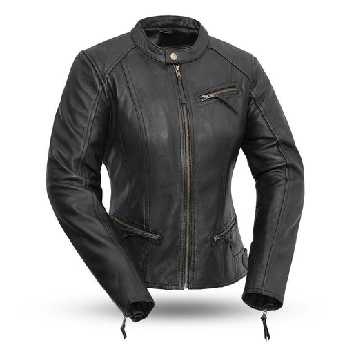 Stela Genuine Cowhide Women's Motorcycle Leather Jacket