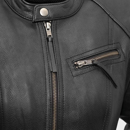 Fashionista Naked Cowhide Women's Motorcycle Leather Jacket