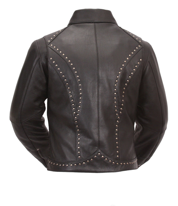 First MFG Scarlett Star Women's Cowhide Leather Motorcycle Jacket