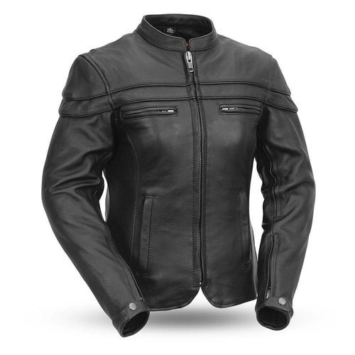 First MFG Co. The Maiden Genuine Cowhide Leather Women's Motorcycle Jacket