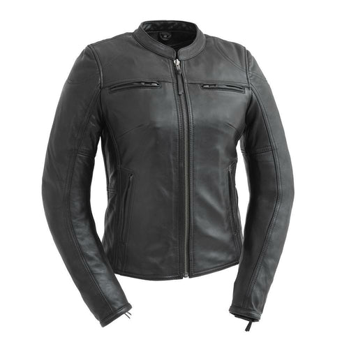 Supastar Ladies Cowhide Leather Motorcycle Jacket