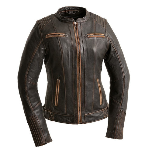 First Manufacturing Electra Ladies Motorcycle Leather Jacket