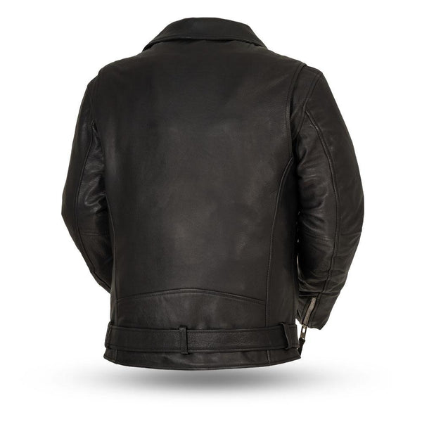 First MFG Co. Fillmore Mens Black Motorcycle Leather Jacket