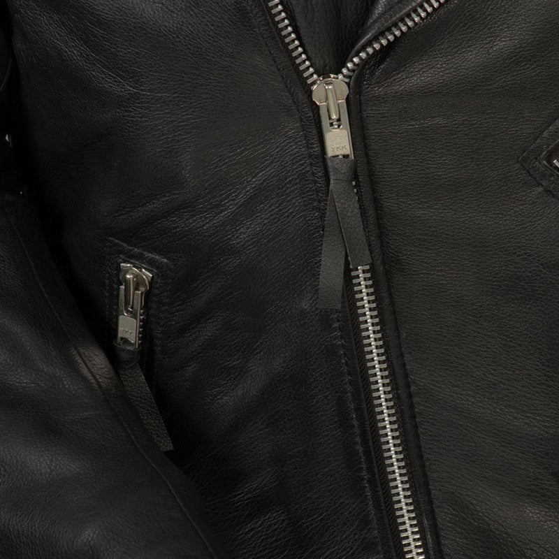 First MFG Co. Fillmore Mens Black Motorcycle Leather Jacket