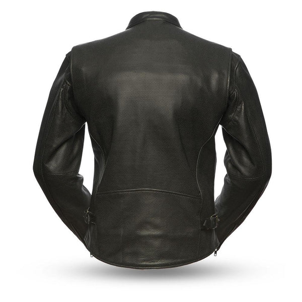 First MFG Co Turbine Perforated Real Cowhide Men's Leather Jacket (Spring Sale)