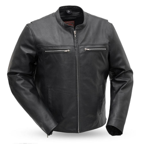 First MFG Co. Rocky Mens Real Cowhide Motorcycle Leather Jacket