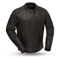 Hipster Mens Real Sheep Dutch Motorcycle Leather Jacket By First MFG Co. 