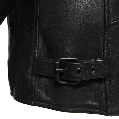 Night Rider Real Cowhide Black Mens Leather Motorcycle Jacket By First MFG Co.