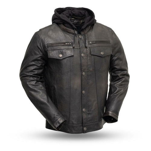 First MFG Co. Vendetta Mens Black Motorcycle Real Leather Jacket