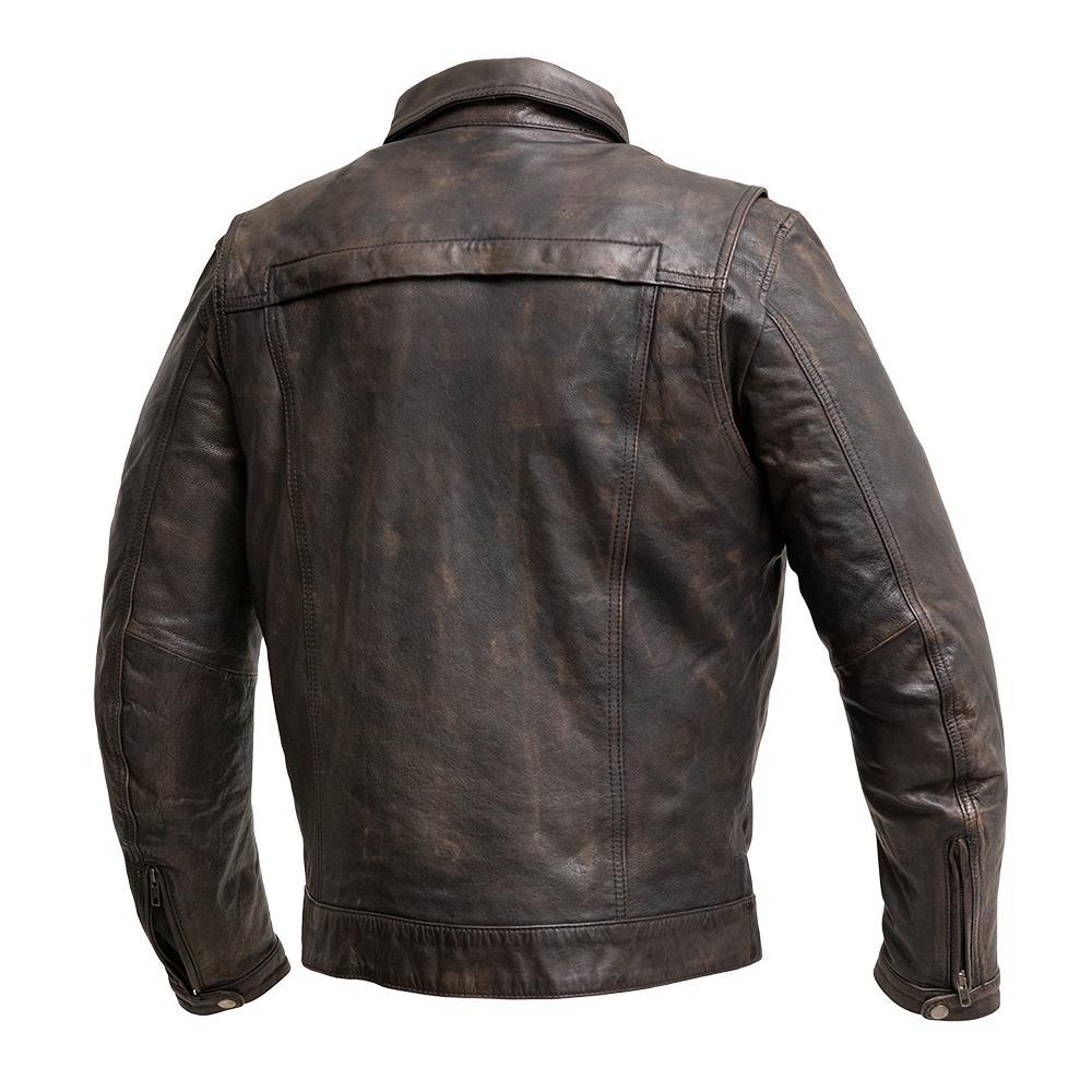 Villain Men's Black Cow Dutch Leather Motorcycle Jacket By First MFG Co. 