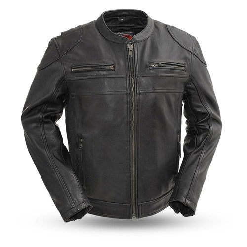 Nemesis Black Real Cowhide Mens Leather Motorcycle Jacket