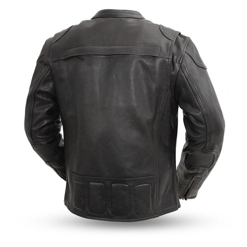 Nemesis Black Real Cowhide Mens Leather Motorcycle Jacket