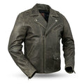 First MFG Co. Enforcer Mens Black Real Cowhide Leather Motorcycle Jacket