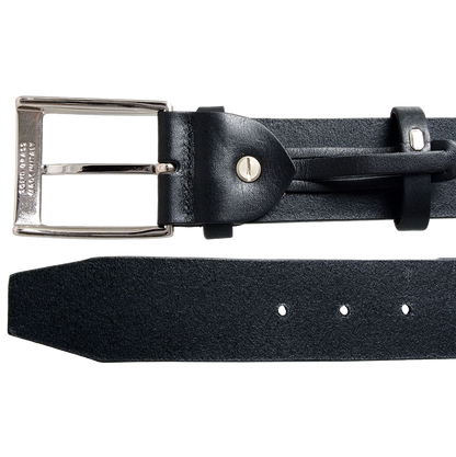 40 mm Bridle Leather Belt Black