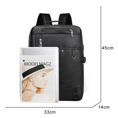 High Quality PU Leather Backpack Men Multifunctional Luxury Urban Bag