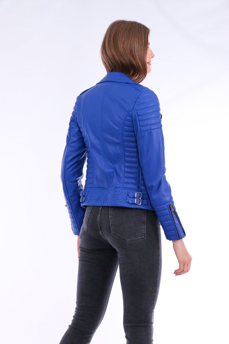 Milani Blue Leather Jacket: Unleash Your Bold Style