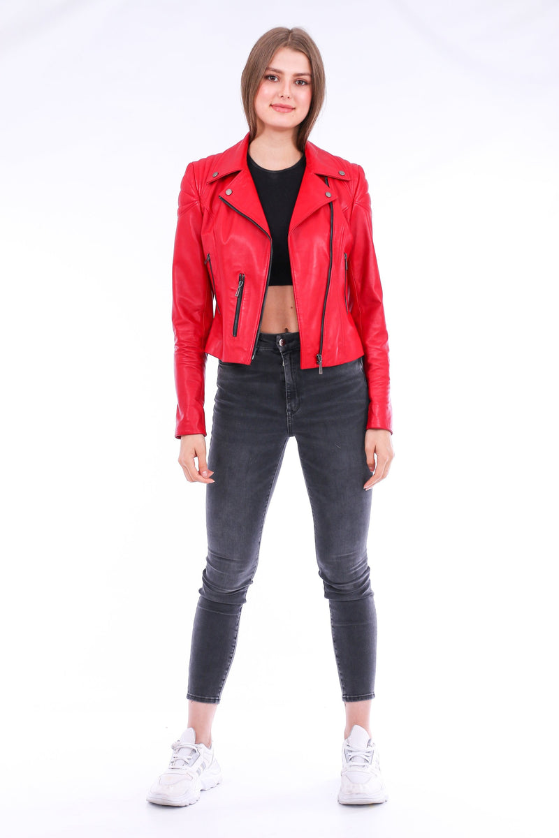 Palomi Leather Biker Jacket