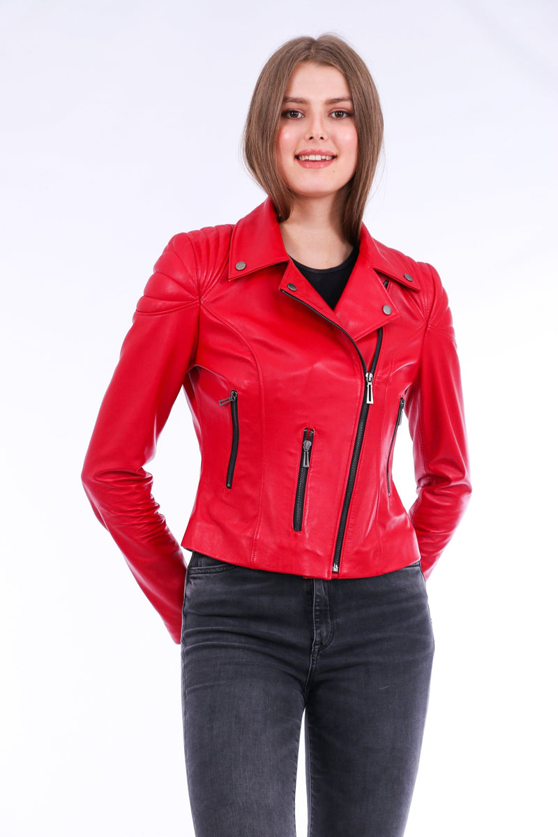 Palomi Leather Biker Jacket