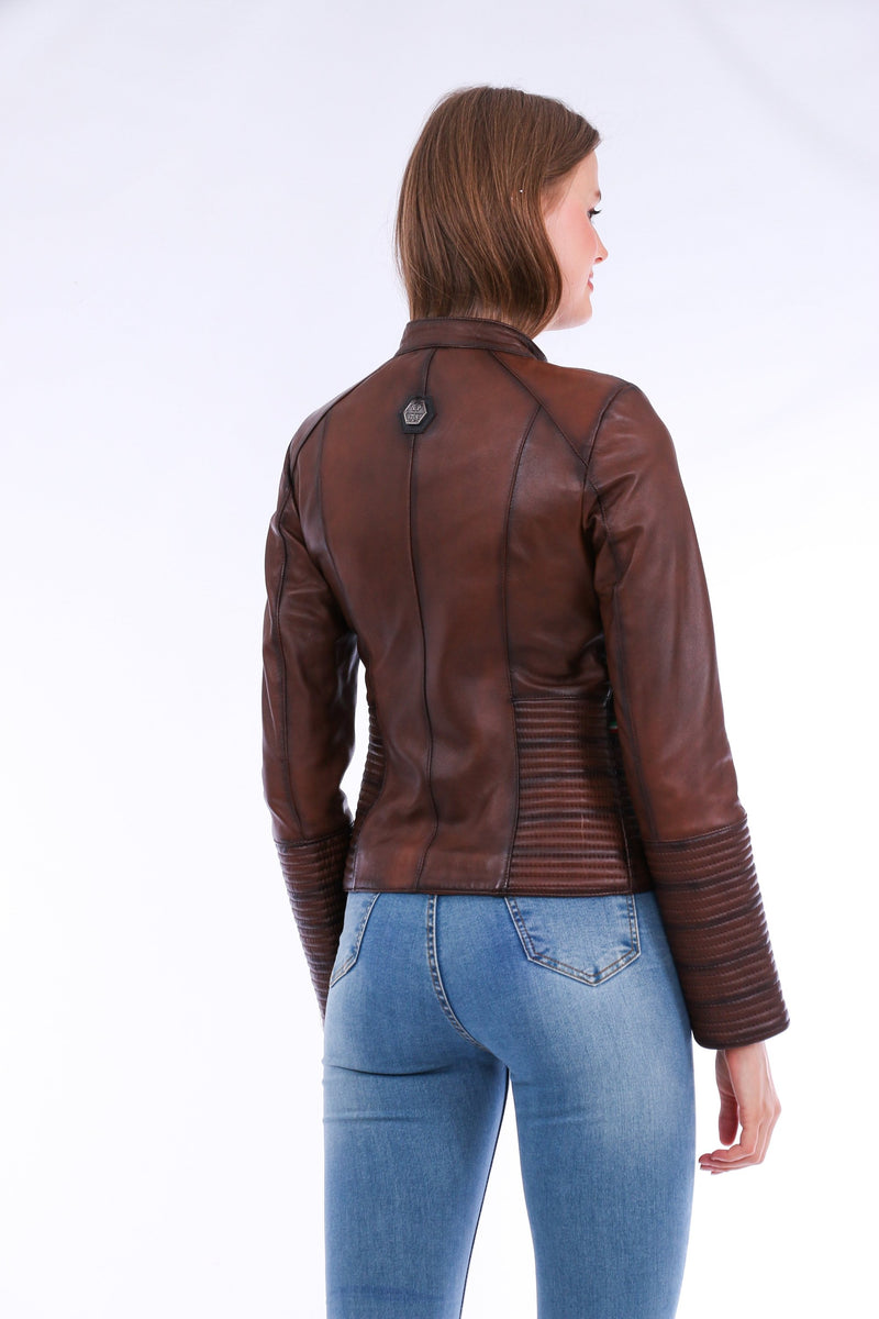 Ravenna Stylish Cropped Leather Jacket for Women