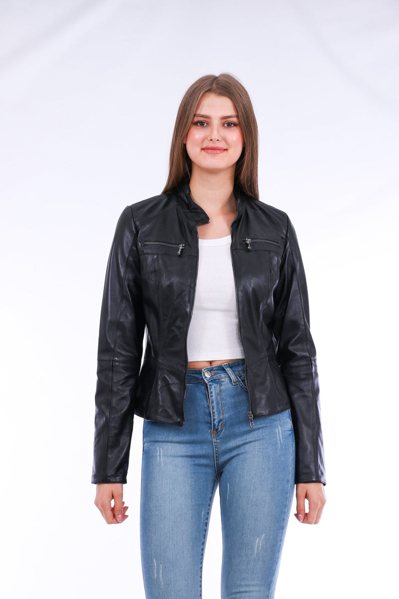 Venici Leather Bike Jacket for Womens