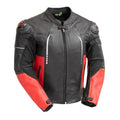 Mens Powersports Real Cowhide Leather Motorcycle Racing Jacket