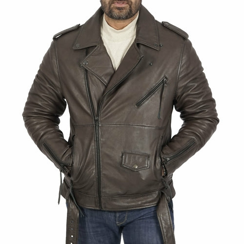 Lorenzo Classic & Stylish Mens Brown Leather Jacket 