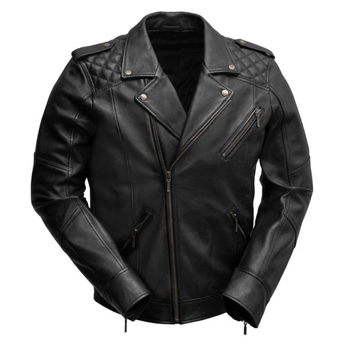 Gavin Men Black Real Sheepskin Leather Jacket By First MFG Co.